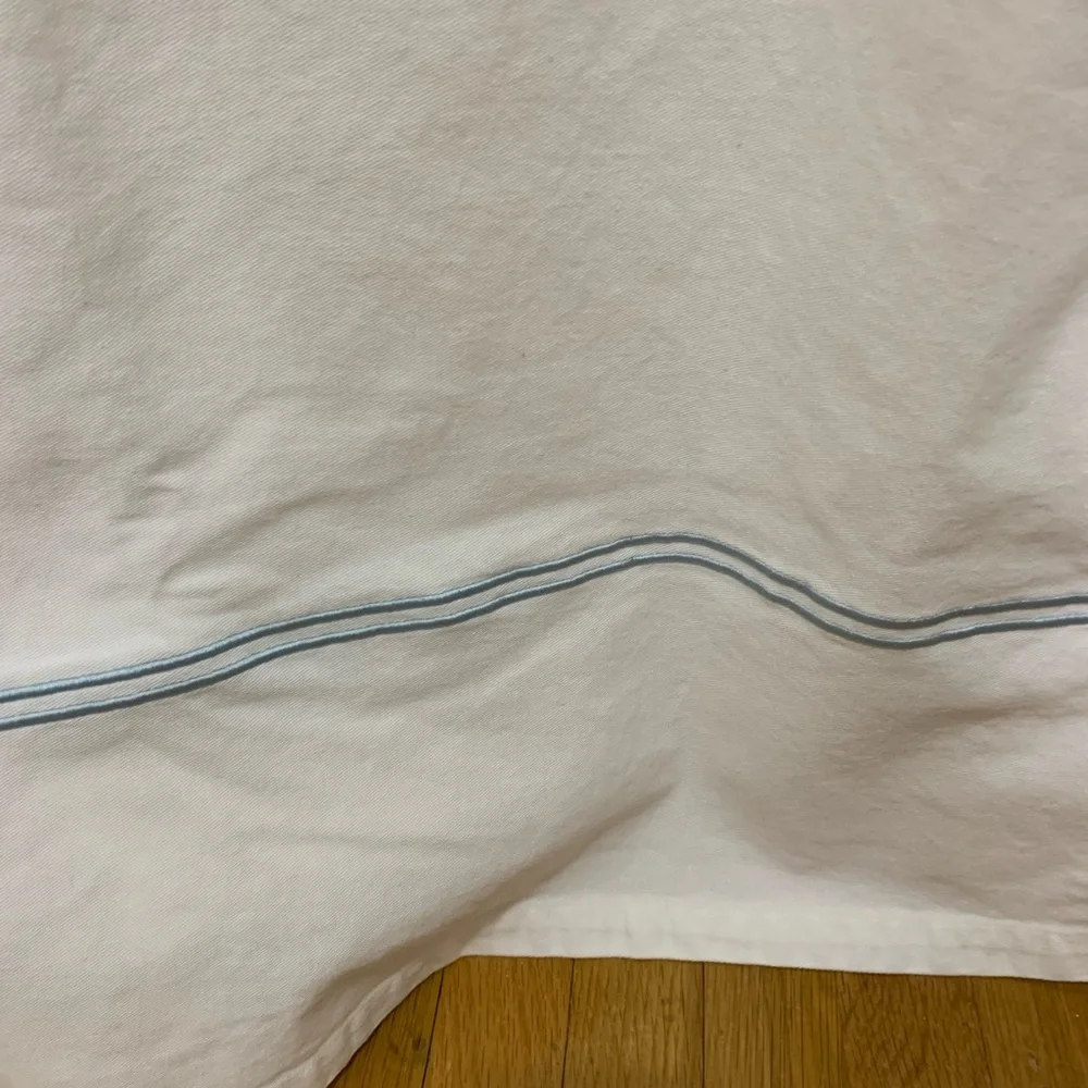 White and Blue Striped Shower Curtain